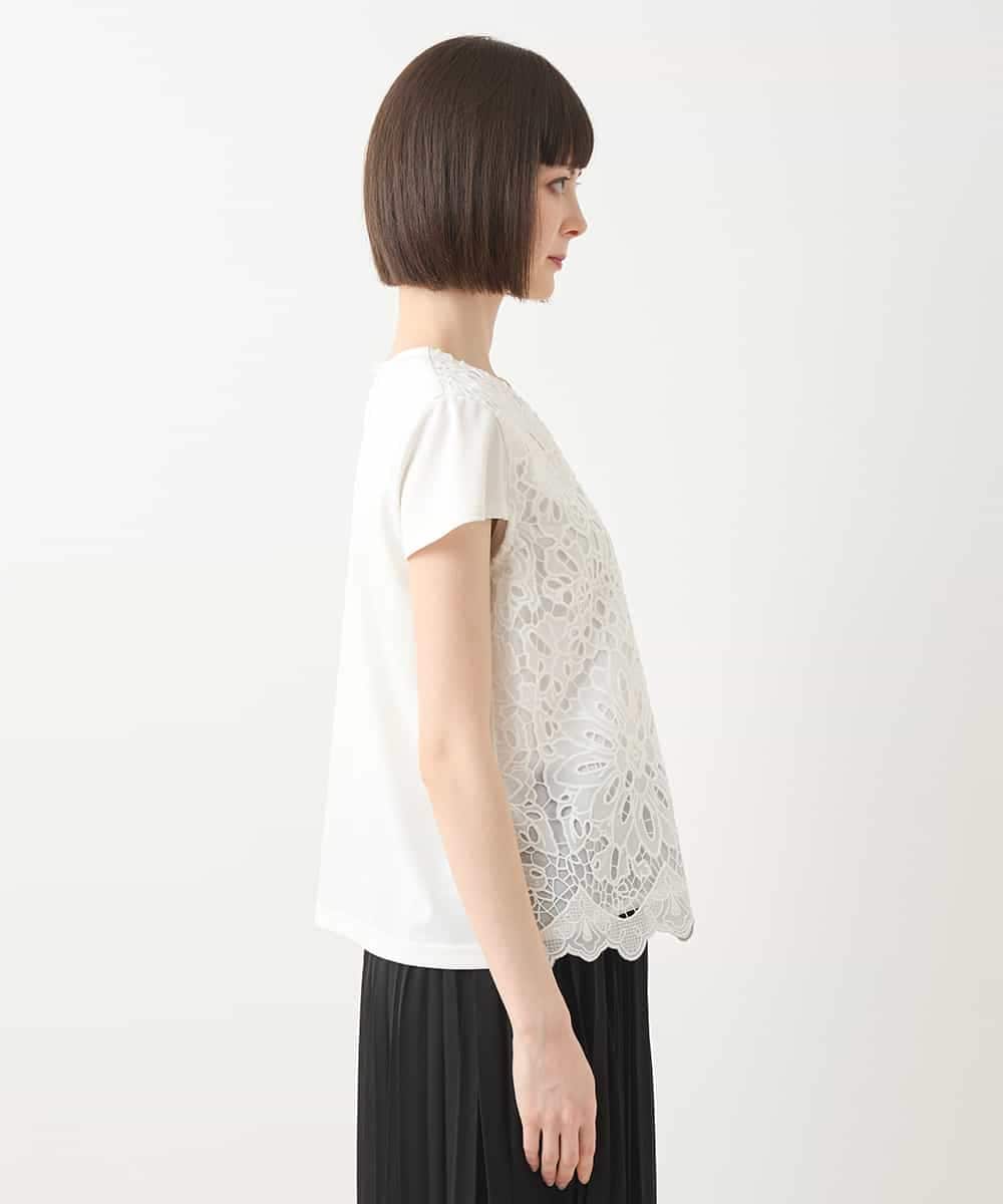 RBKHA15290 HIROKO BIS(ヒロコ ビス) 【先行予約】フラワーデコ刺繍ブラウス ホワイト
