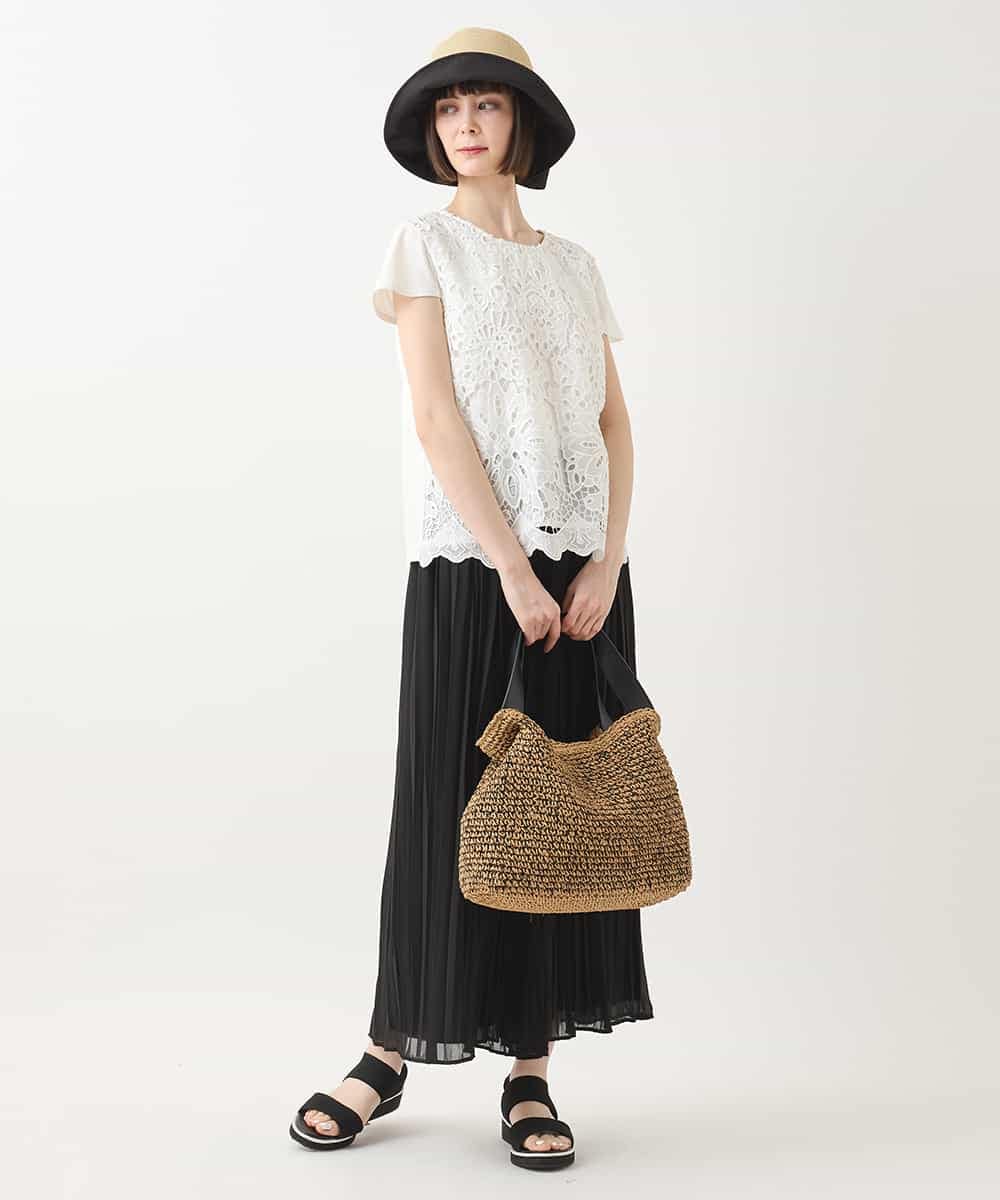 RBKHA15290 HIROKO BIS(ヒロコ ビス) 【先行予約】フラワーデコ刺繍ブラウス ホワイト