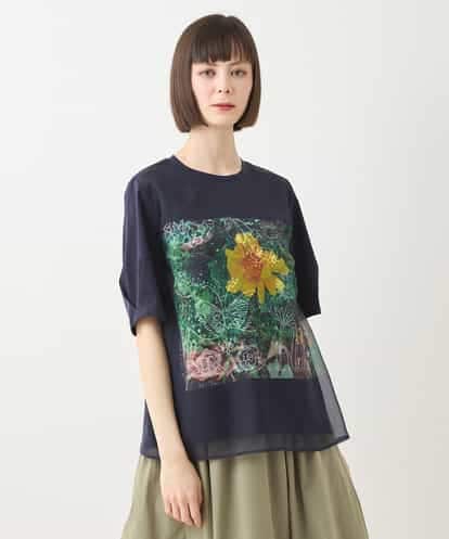 RBKHB30260 HIROKO BIS Busy ButterflyプリントレイヤードTシャツ /洗える