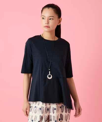 RBKHE25160 HIROKO BIS チュールジョイントアシンメトリーヘムカットソー