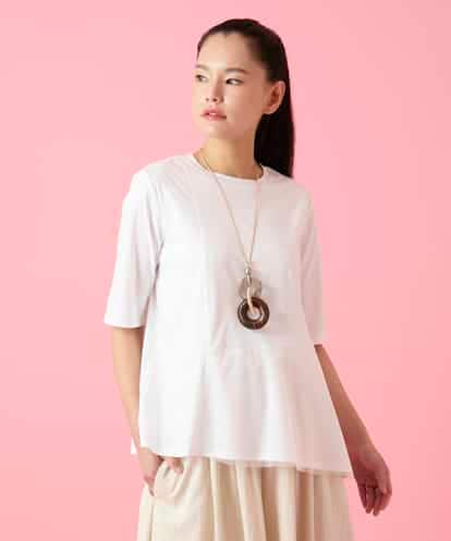 RBKHE25160 HIROKO BIS チュールジョイントアシンメトリーヘムカットソー