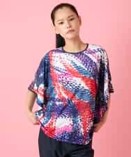 RBKHE30260 HIROKO BIS(ヒロコ ビス) ポンチョ風カットソープルオーバー ブルー
