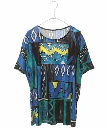 RBKHJ05190 HIROKO BIS 【洗える】強撚ガーゼフライスプリントTシャツ