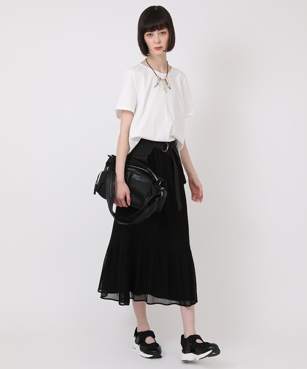 RBKHV15150 HIROKO BIS(ヒロコ ビス) バックフレアドッキングTシャツ /洗濯機で洗える ホワイト