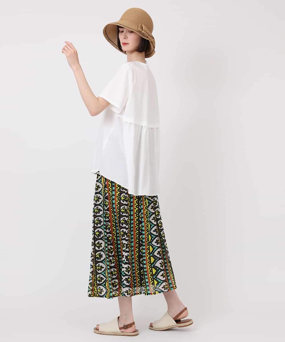 RBKHV15150 HIROKO BIS(ヒロコ ビス) バックフレアドッキングTシャツ /洗濯機で洗える ホワイト