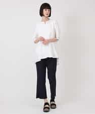 RBKHV16160 HIROKO BIS(ヒロコ ビス) 袖コンシャスドッキングTシャツ /洗濯機で洗える グリーン