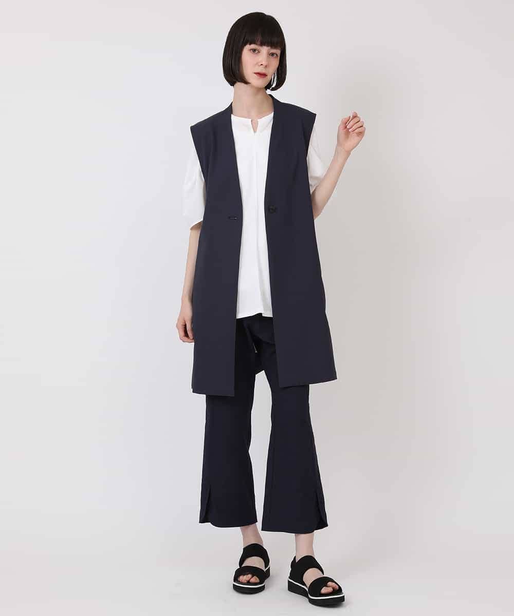 RBKHV16160 HIROKO BIS(ヒロコ ビス) 袖コンシャスドッキングTシャツ /洗濯機で洗える グリーン