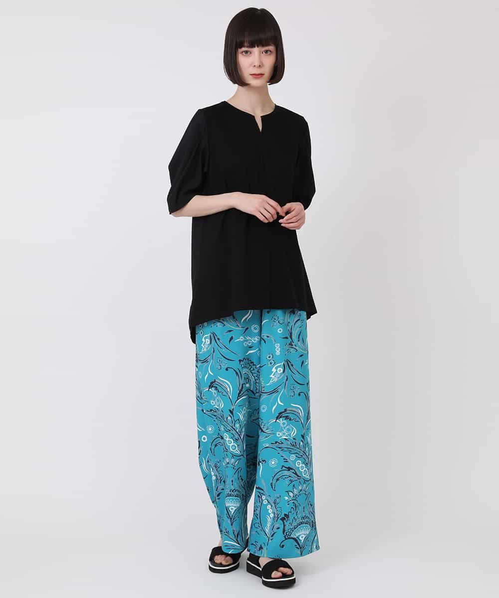 RBKHV16160 HIROKO BIS(ヒロコ ビス) 袖コンシャスドッキングTシャツ /洗濯機で洗える グリーン