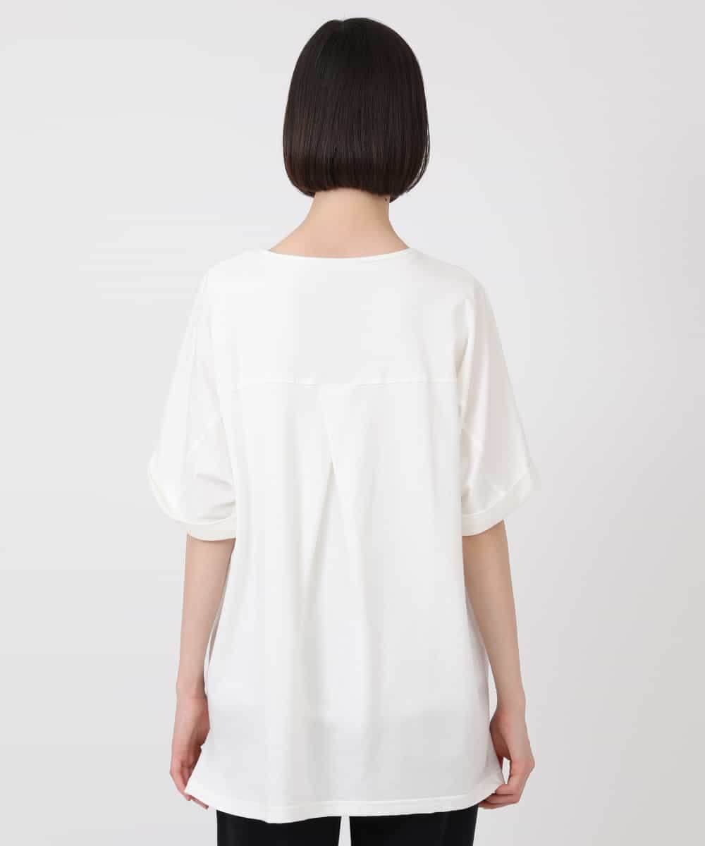 RBKHV23230 HIROKO BIS(ヒロコ ビス) カットワーク刺繍デザインTシャツ /洗濯機で洗える ホワイト