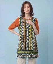 RBKHV25230 HIROKO BIS(ヒロコ ビス) アーティスティックプリントカットソー /洗える イエロー