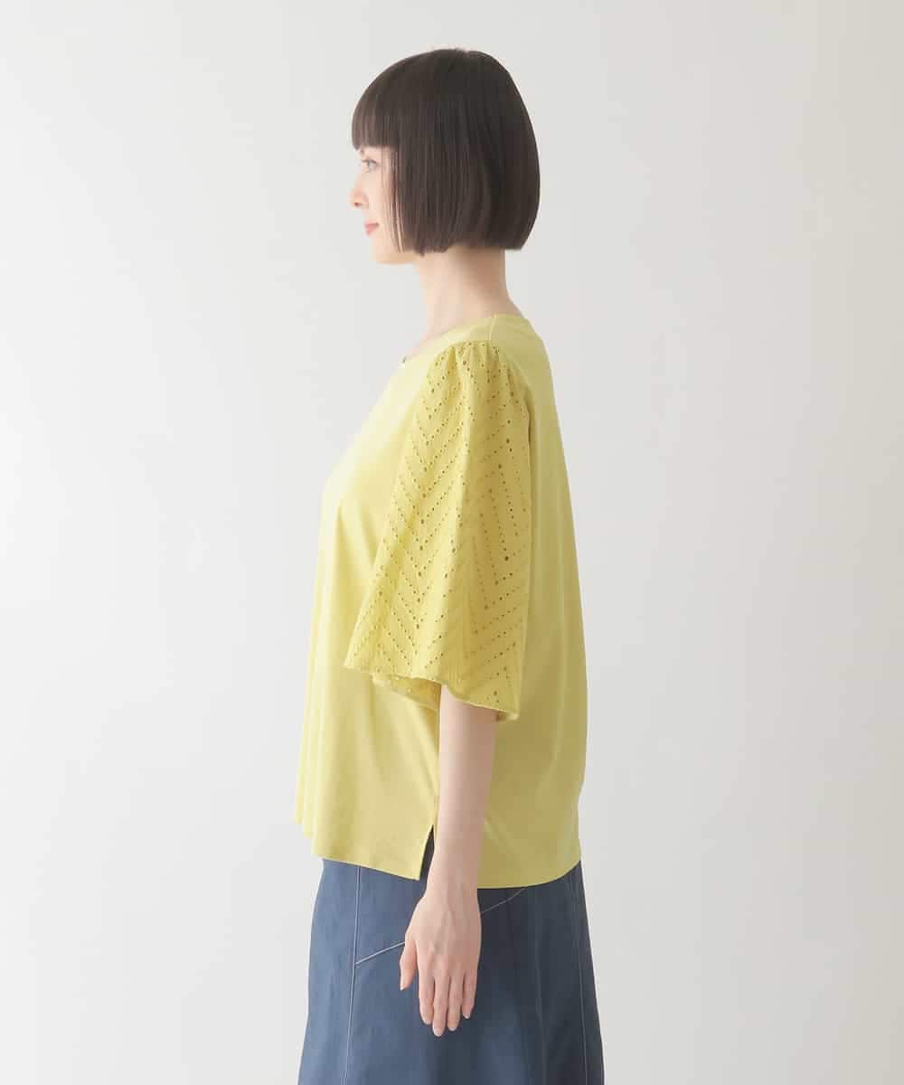 RBKIB07190 HIROKO BIS(ヒロコ ビス) 【接触冷感】コットンレースボリューム袖カットソー /洗える イエロー