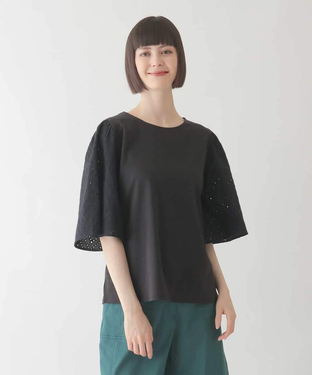 RBKIB07190 HIROKO BIS(ヒロコ ビス) 【接触冷感】コットンレースボリューム袖カットソー /洗える イエロー