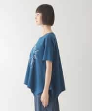 RBKIB09190 HIROKO BIS(ヒロコ ビス) 【接触冷感】ブレード刺繍デザインヘムカットソー /洗える ブルー