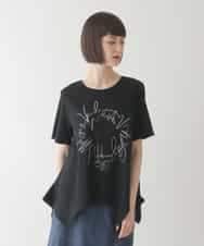 RBKIB09190 HIROKO BIS(ヒロコ ビス) 【接触冷感】ブレード刺繍デザインヘムカットソー /洗える ブルー