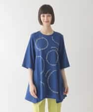 RBKIB10240 HIROKO BIS(ヒロコ ビス) 【接触冷感】イレギュラーヘムデザインチュニックカットソー /洗える ブルー