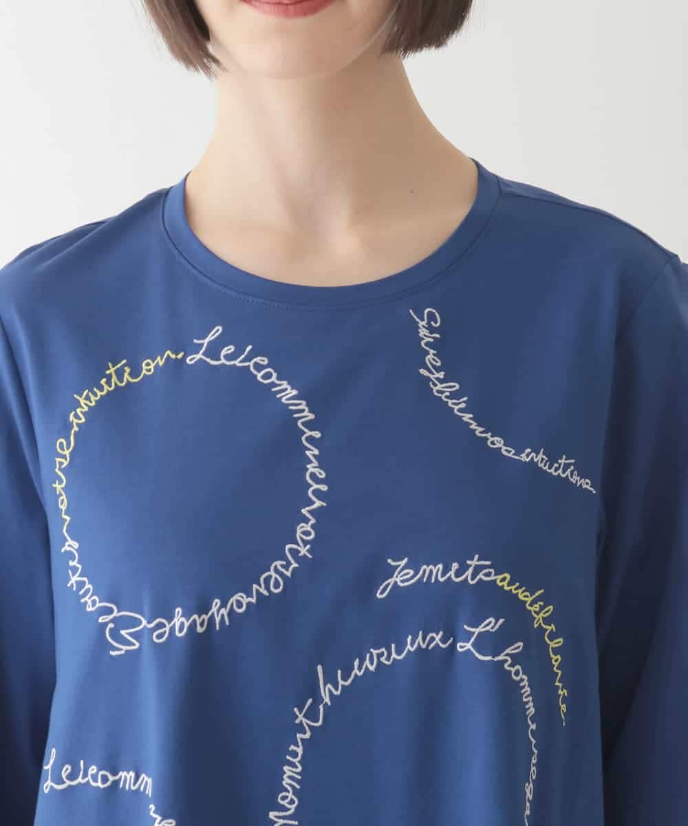 RBKIB10240 HIROKO BIS(ヒロコ ビス) 【接触冷感】イレギュラーヘムデザインチュニックカットソー /洗える ブルー
