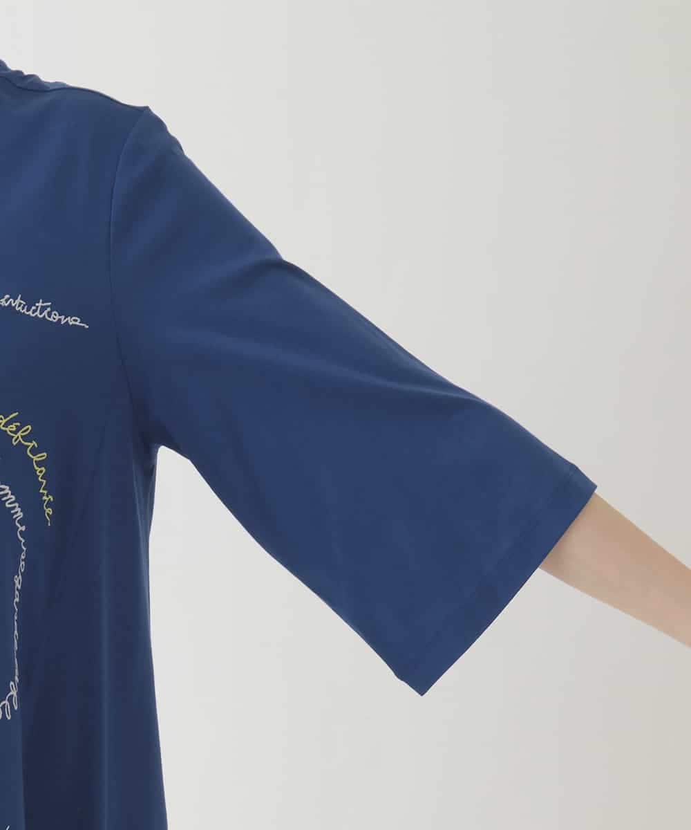 RBKIB10240 HIROKO BIS(ヒロコ ビス) 【接触冷感】イレギュラーヘムデザインチュニックカットソー /洗える ブルー
