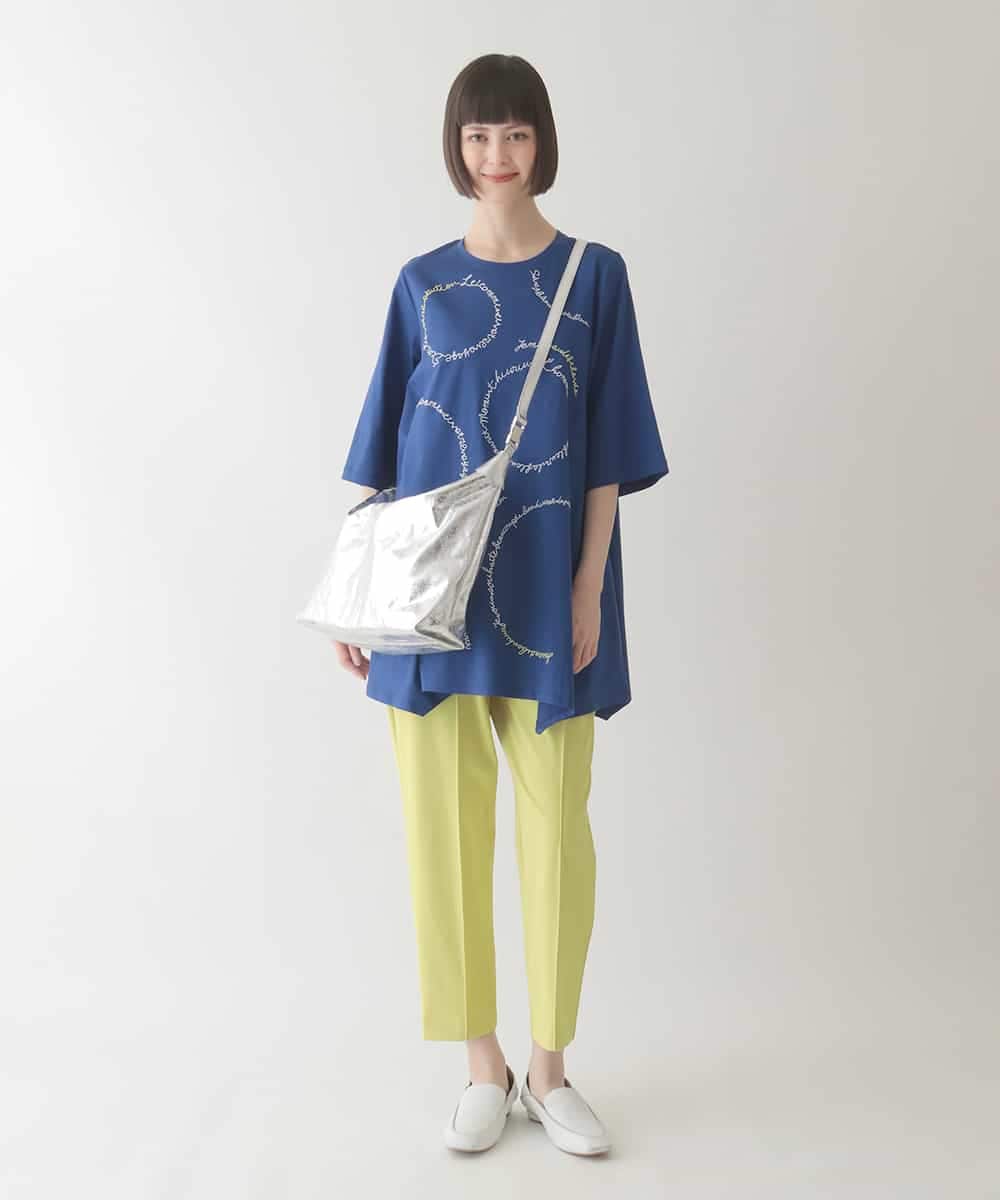 RBKIB10240 HIROKO BIS(ヒロコ ビス) 【接触冷感】イレギュラーヘムデザインチュニックカットソー /洗える ブルー