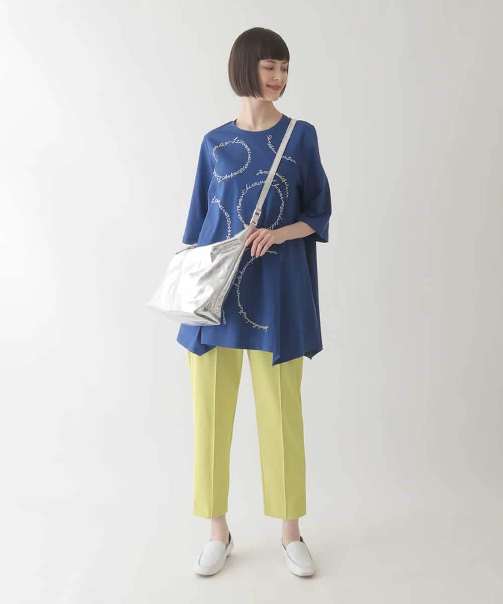 RBKIB10240 HIROKO BIS(ヒロコ ビス) 【接触冷感】イレギュラーヘムデザインチュニックカットソー /洗える ブルー