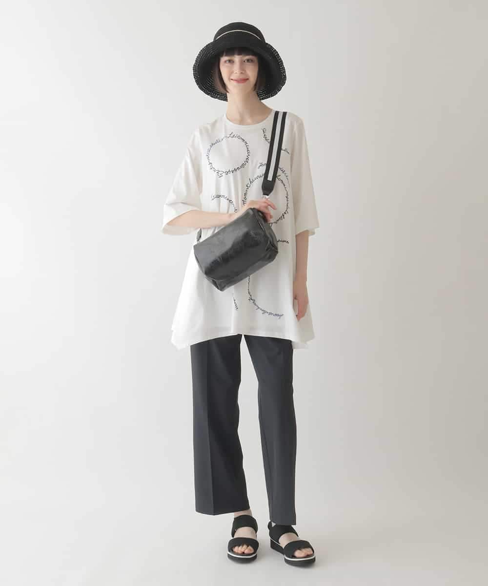 RBKIB10240 HIROKO BIS(ヒロコ ビス) 【接触冷感】イレギュラーヘムデザインチュニックカットソー /洗える ブルー