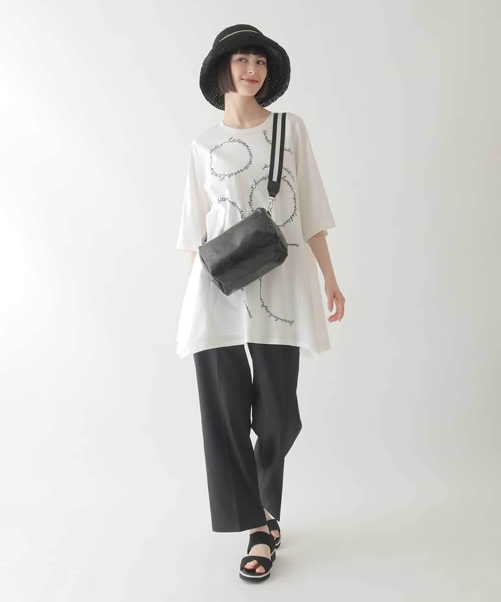 RBKIB10240 HIROKO BIS(ヒロコ ビス) 【接触冷感】イレギュラーヘムデザインチュニックカットソー /洗える ブルー