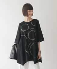 RBKIB10240 HIROKO BIS(ヒロコ ビス) 【接触冷感】イレギュラーヘムデザインチュニックカットソー /洗える ブルー