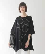 RBKIB10240 HIROKO BIS(ヒロコ ビス) 【接触冷感】イレギュラーヘムデザインチュニックカットソー /洗える ブラック
