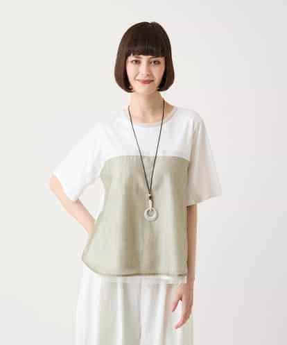 RBKIE01180 HIROKO BIS ラメテープドッキングデザインカットソー