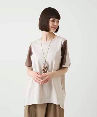 RBKIE02180 HIROKO BIS ラメテープドッキングデザインチュニックカットソー