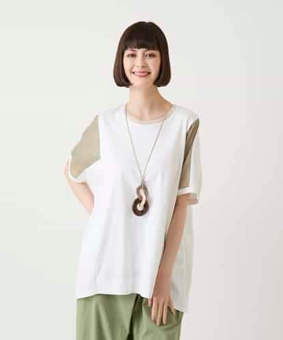 RBKIE02180 HIROKO BIS ラメテープドッキングデザインチュニックカットソー