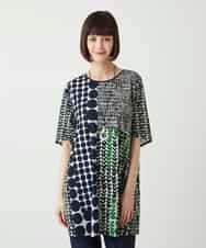 RBKIE07260 HIROKO BIS(ヒロコ ビス) グラフィカルデザインチュニック ネイビーグリーン