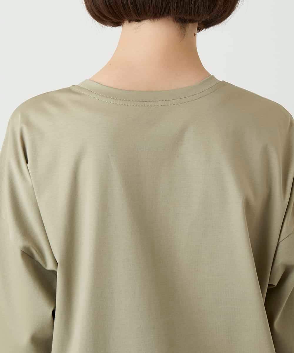RBKIE10190 HIROKO BIS(ヒロコ ビス) 【接触冷感】ミシンステッチボクシーシルエットTシャツ カーキ