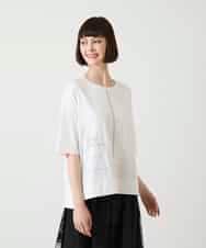 RBKIE10190 HIROKO BIS(ヒロコ ビス) 【接触冷感】ミシンステッチボクシーシルエットTシャツ カーキ