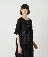 RBKIE10190 HIROKO BIS(ヒロコ ビス) 【接触冷感】ミシンステッチボクシーシルエットTシャツ カーキ