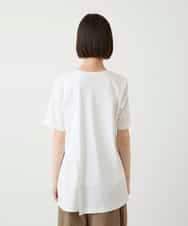RBKIE12210 HIROKO BIS(ヒロコ ビス) 【接触冷感】刺繍モチーフアシンメトリーチュニックTシャツ /洗える ホワイト