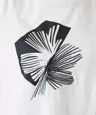 RBKIE12210 HIROKO BIS(ヒロコ ビス) 【接触冷感】刺繍モチーフアシンメトリーチュニックTシャツ /洗える ホワイト