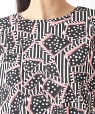 RBKIW30190 HIROKO BIS(ヒロコ ビス) ジオメトリックドットデザインTシャツ /洗濯機で洗える ピンク