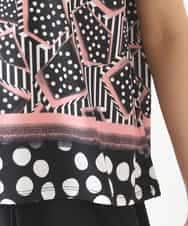 RBKIW30190 HIROKO BIS(ヒロコ ビス) ジオメトリックドットデザインTシャツ /洗濯機で洗える ピンク