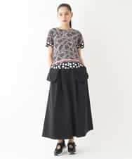 RBKIW30190 HIROKO BIS(ヒロコ ビス) ジオメトリックドットデザインTシャツ /洗濯機で洗える ピンク