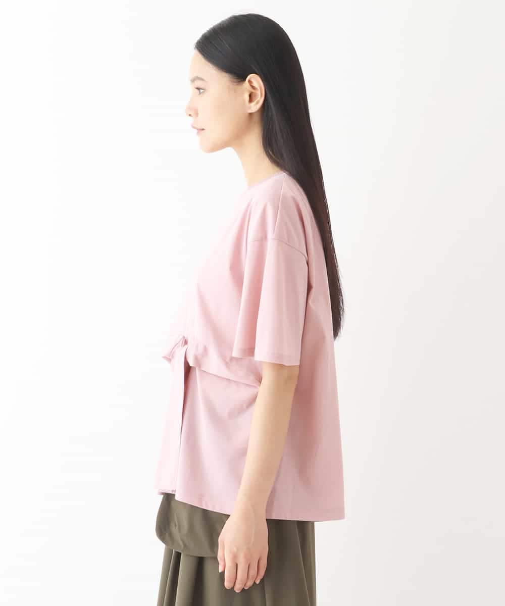 RBKIW32170 HIROKO BIS(ヒロコ ビス) フロントリボンカットソーTシャツ /洗える ピンク