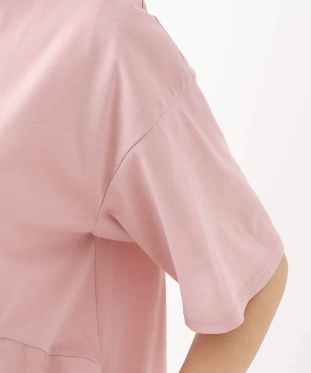 RBKIW32170 HIROKO BIS(ヒロコ ビス) フロントリボンカットソーTシャツ /洗える ピンク