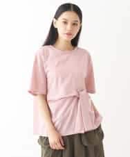 RBKIW32170 HIROKO BIS(ヒロコ ビス) フロントリボンカットソーTシャツ /洗える ピンク