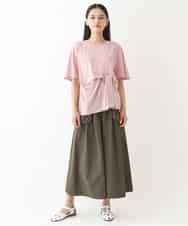 RBKIW32170 HIROKO BIS(ヒロコ ビス) フロントリボンカットソーTシャツ /洗える ピンク