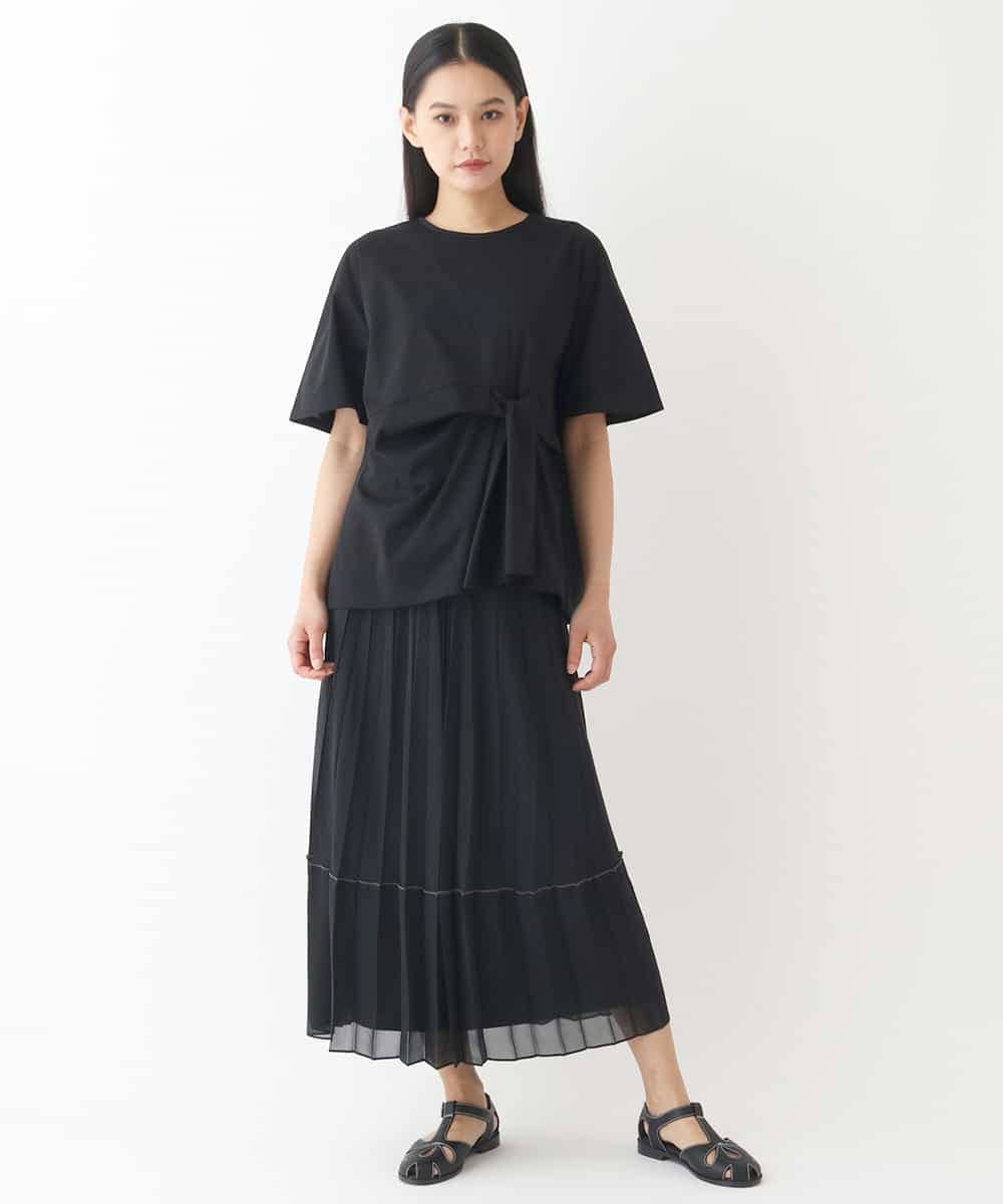 RBKIW32170 HIROKO BIS(ヒロコ ビス) フロントリボンカットソーTシャツ /洗える ピンク
