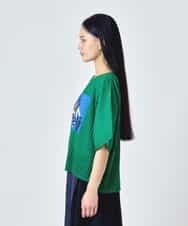 RBKJD05240 HIROKO BIS(ヒロコ ビス) シマウマプリントプリーツデザインTシャツ グリーン