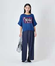 RBKJD05240 HIROKO BIS(ヒロコ ビス) シマウマプリントプリーツデザインTシャツ グリーン