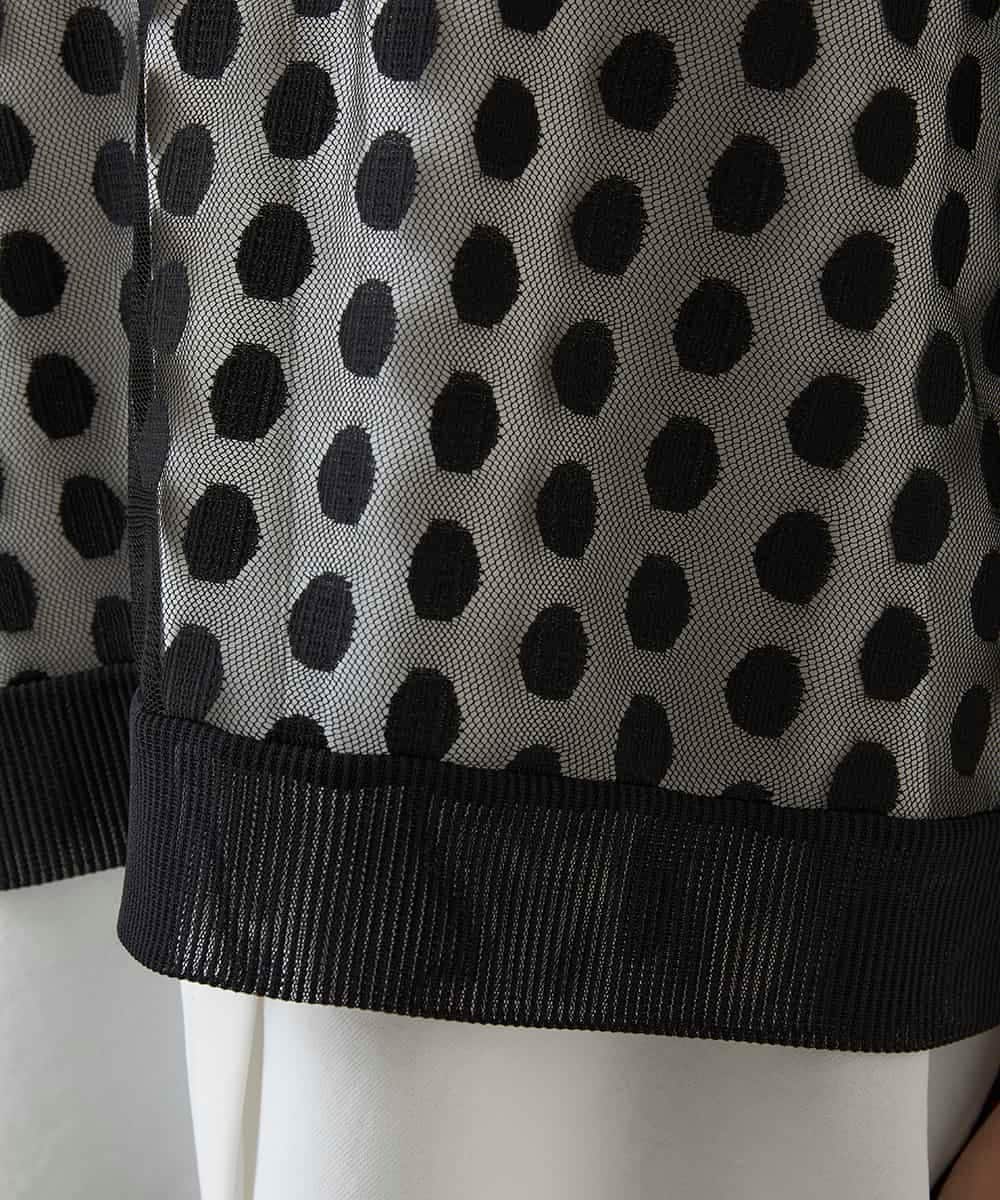 RBKJD09270 HIROKO BIS(ヒロコ ビス) 【先行予約】ドットメッシュレイヤードデザイントップス ブラック