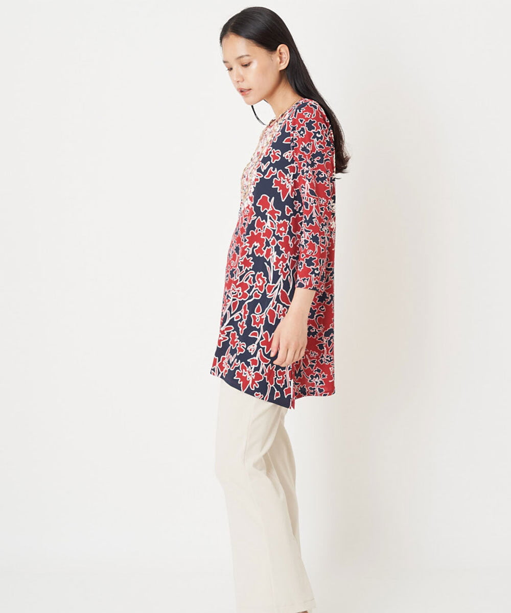 【美品】HIROKO BIS デザインカットソー チュニック風 上品 おしゃれ♡