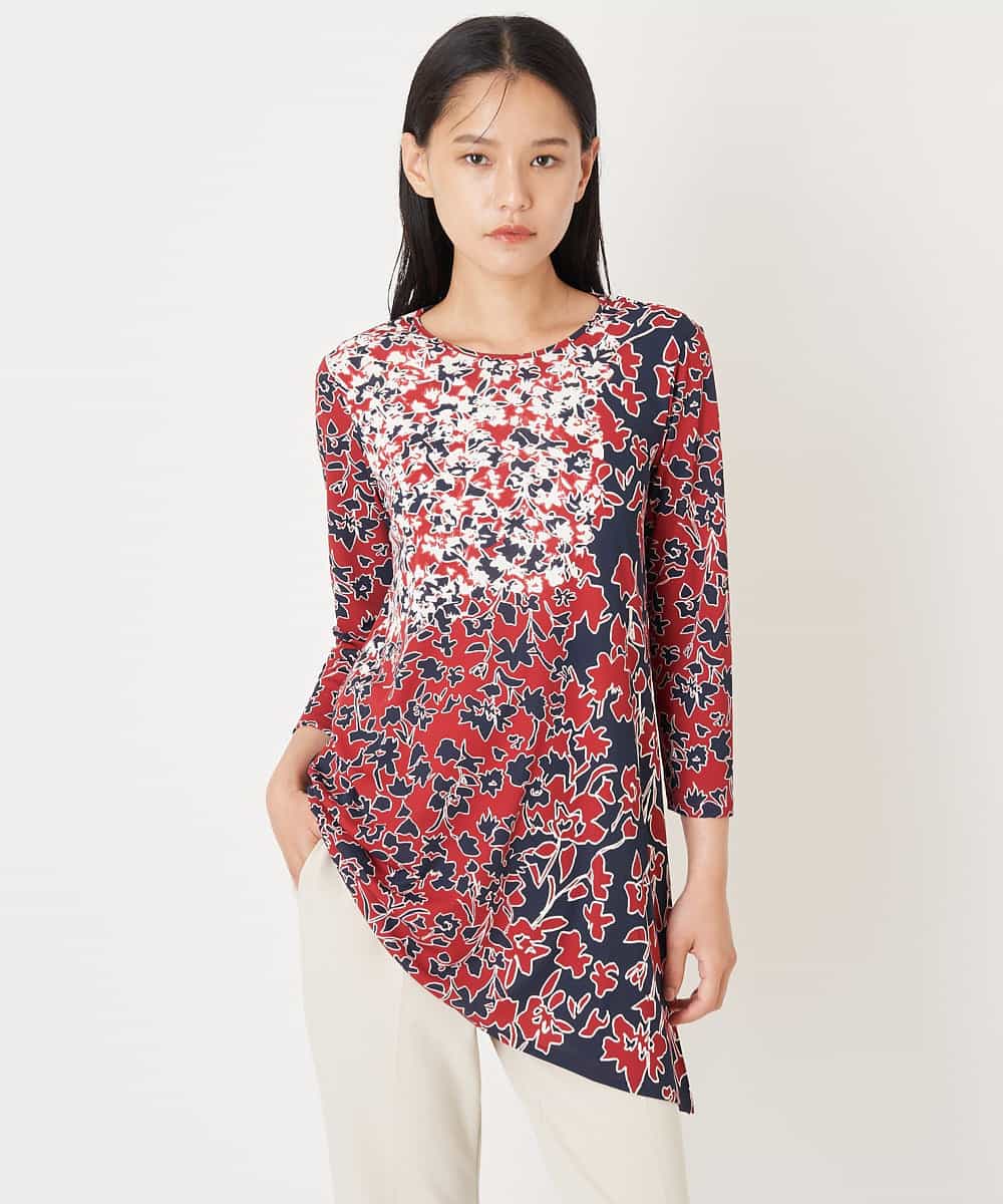 【美品】HIROKO BIS デザインカットソー チュニック風 上品 おしゃれ♡