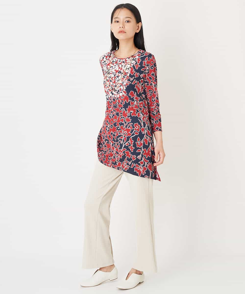 【美品】HIROKO BIS デザインカットソー チュニック風 上品 おしゃれ♡